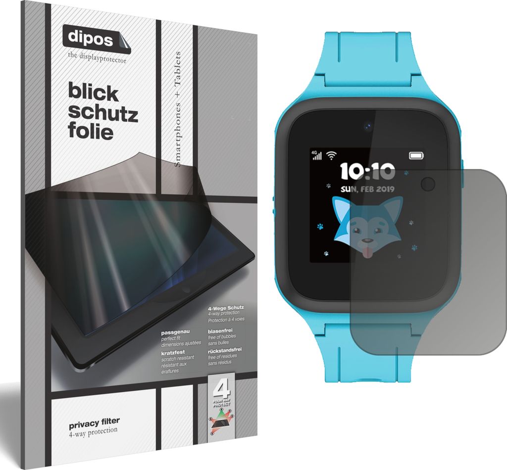 Blickschutzfolie für TCL Movetime Family Watch MT40S matt Schutzfolie Folie Display Schutz dipos
