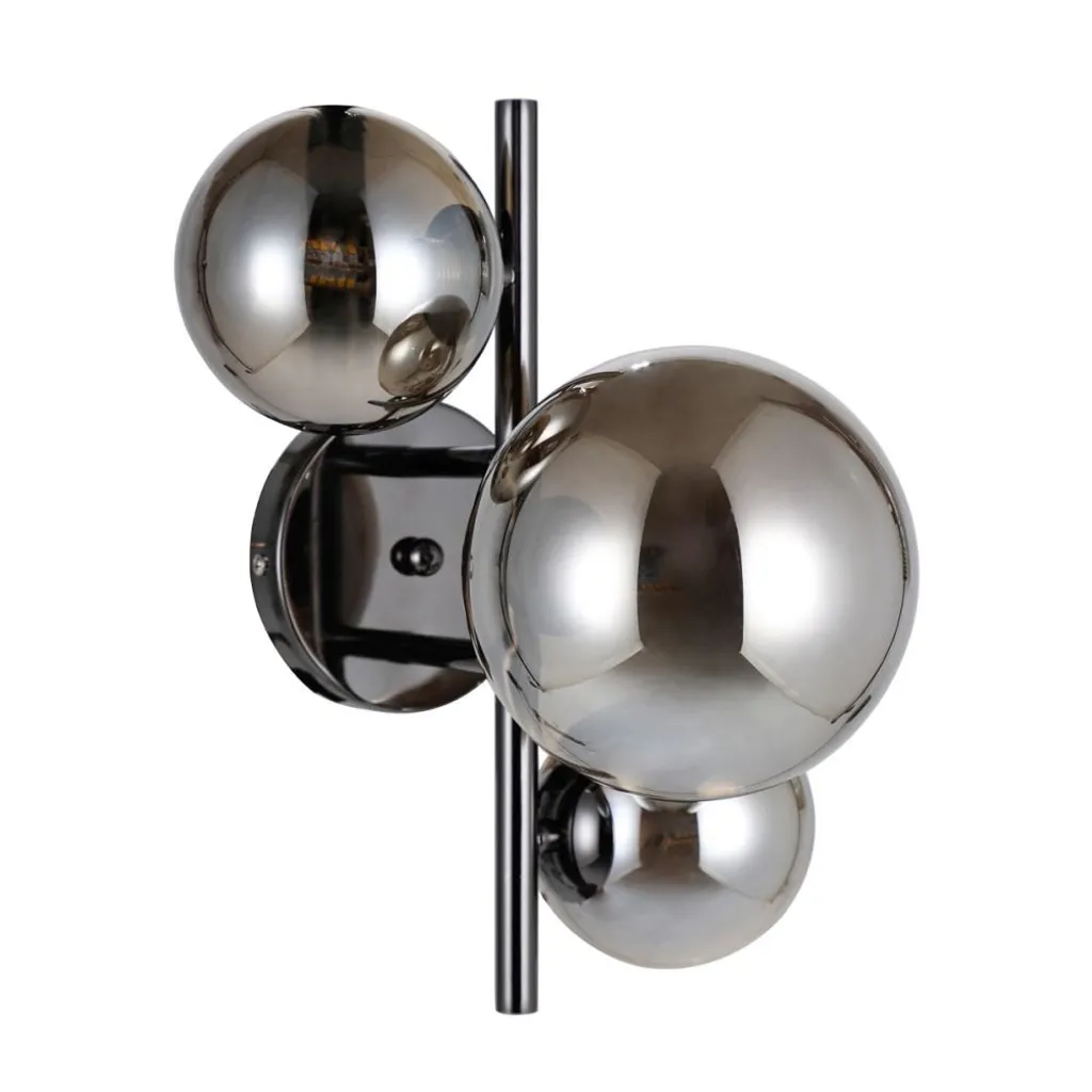 Applique murale Italux Canello noire chromée 3xG9 verre WL-406007-3A-BCR