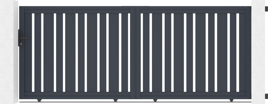 Schiebetor 3,5x1,4m VEYMONT + Tor 1m VEYMONT H.1,4m grau