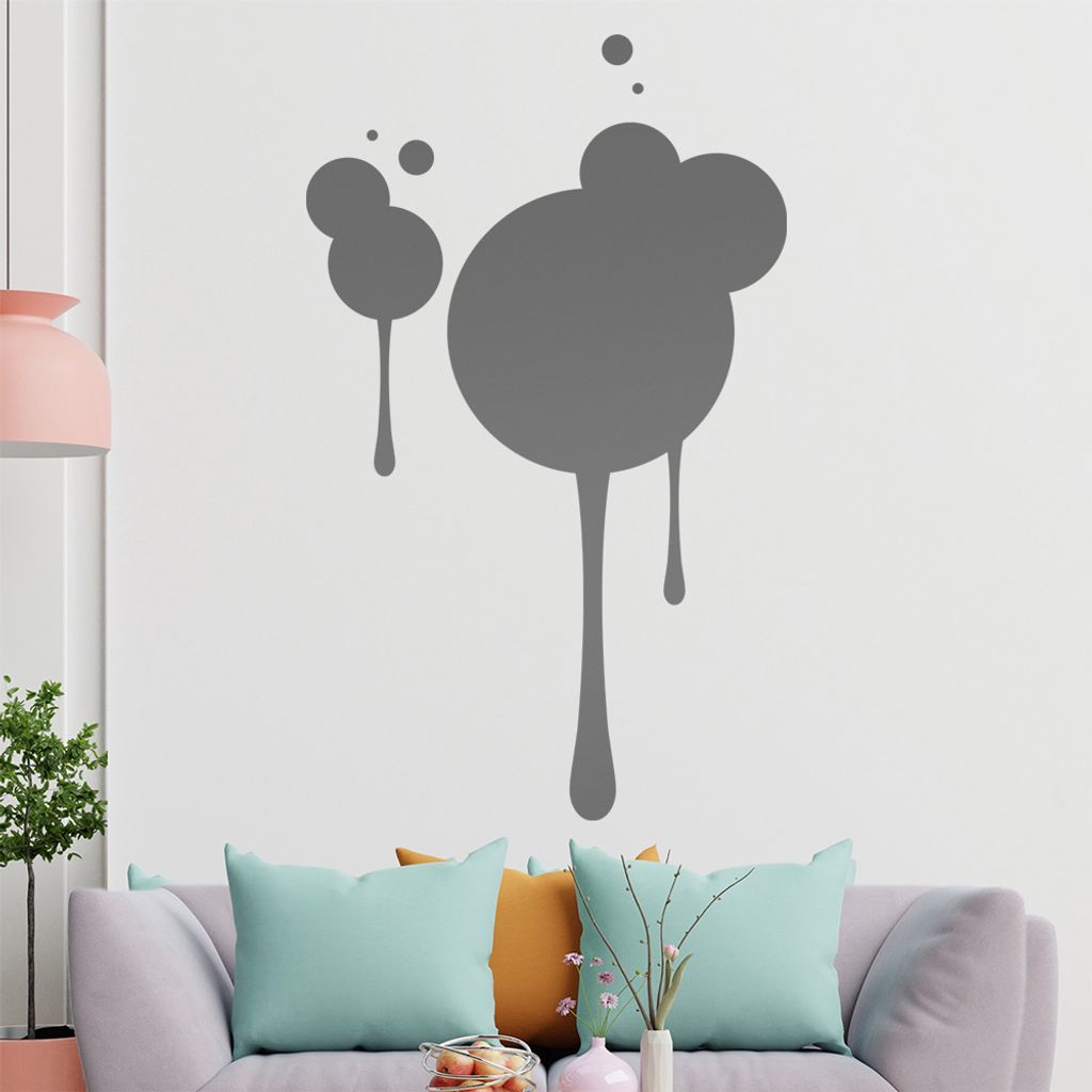KIWISTAR Graffiti Kreise zerlaufen Wandtattoo in 6 Größen - Wandaufkleber Wall Sticker - Dekoration, Küche, Wohnzimmer, Schlafzimmer, Badezimmer