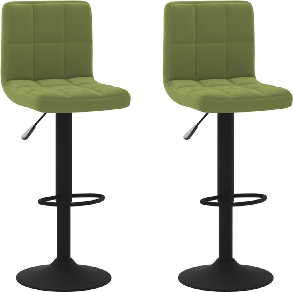 Barhocker 2 Stk. Hellgrün Samt