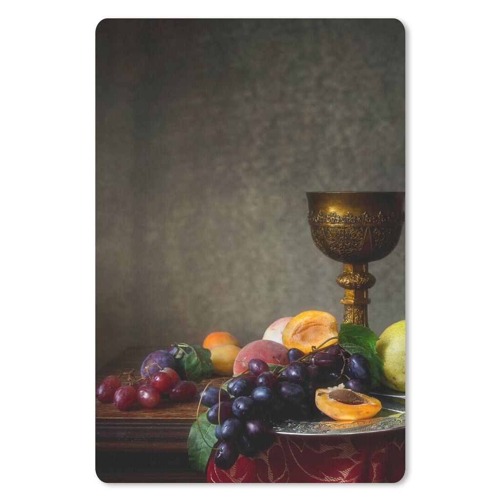 MuchoWow Mauspad Mousepad Rustikal - Tisch - Obst - Stilleben - Tasse 18x27 cm - Mousepads - Maus Mat - Pad - Mausunterlage