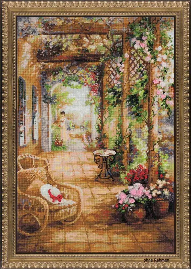 Kit de broderie point de croix compté Secret Romance par Riolis 30x40