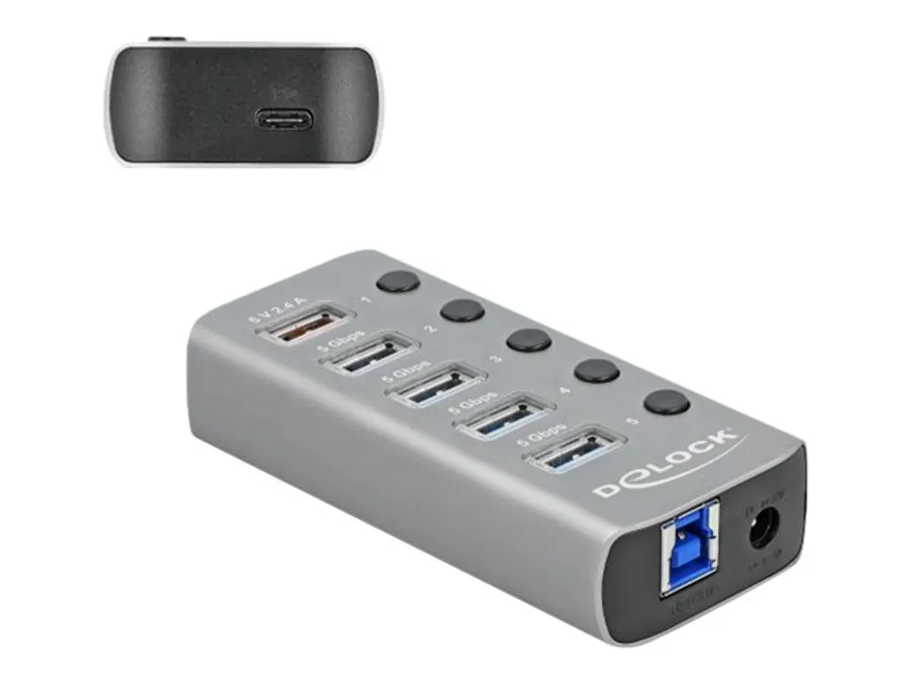 Hub USB multiport Delock pour étendre les connexions de votre PC portable
