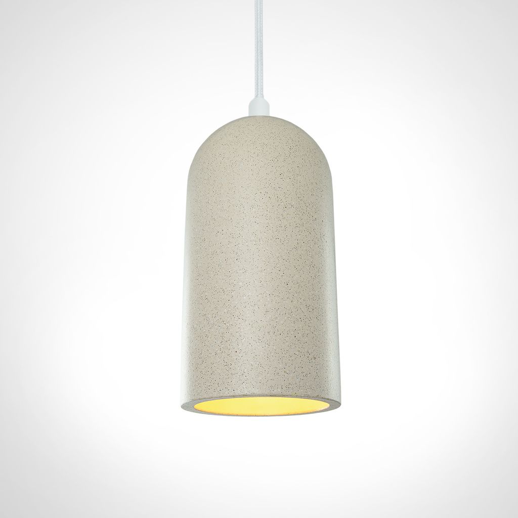 Pendelleuchte, E27, Lampe Für Wohnzimmer Esszimmer Küche, Höhenverstellbar Farbe Beton-Sandstein-Weiß