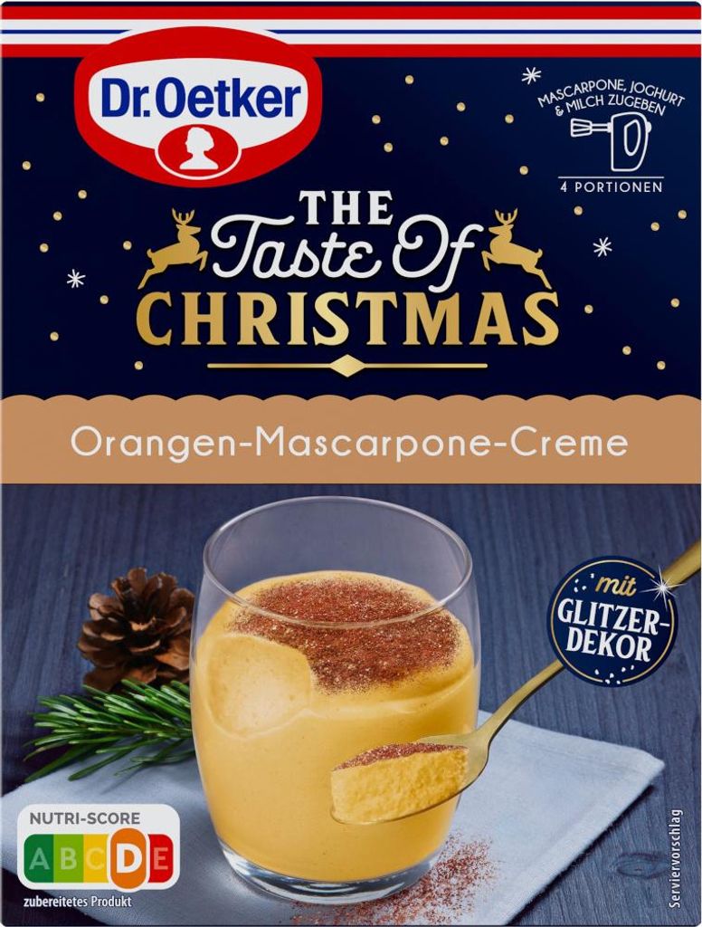 Dr. Oetker Orangen Mascarpone Creme Dessertpulver Packung 52g