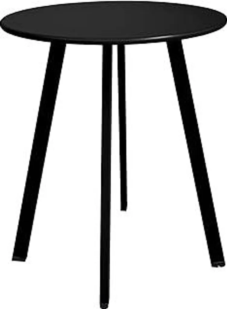 Tavolino da esterno, resistente alle intemperie Tavolino da giardino Tavolino da esterno Tavolino da interno Tavolino rotondo in metallo e acciaio Tavolino piccolo e impermeabile per giardino, balcone, cortile (nero)