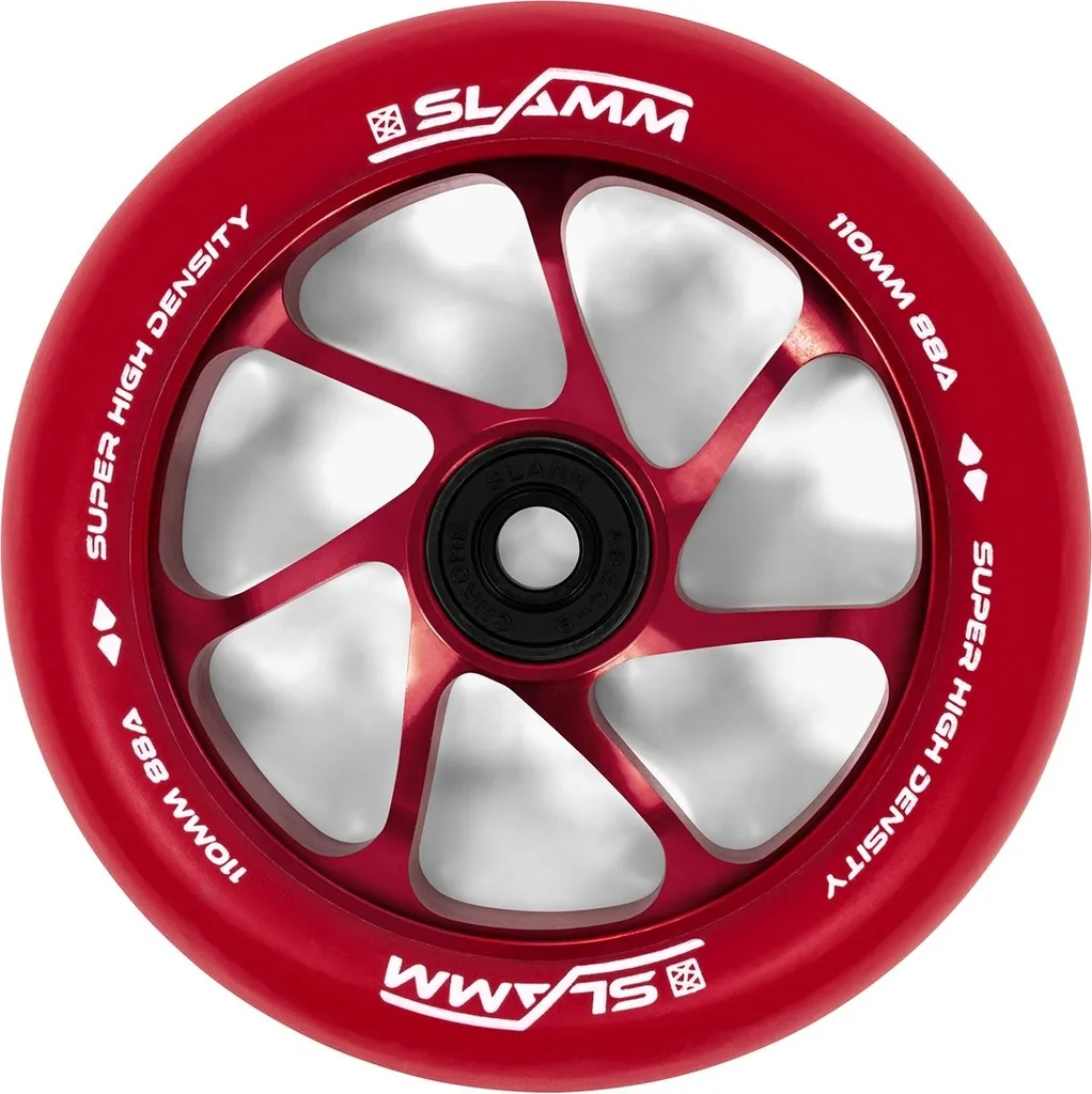 Roue trottinette Slamm 110mm alu rouge pour éviter le déjantage