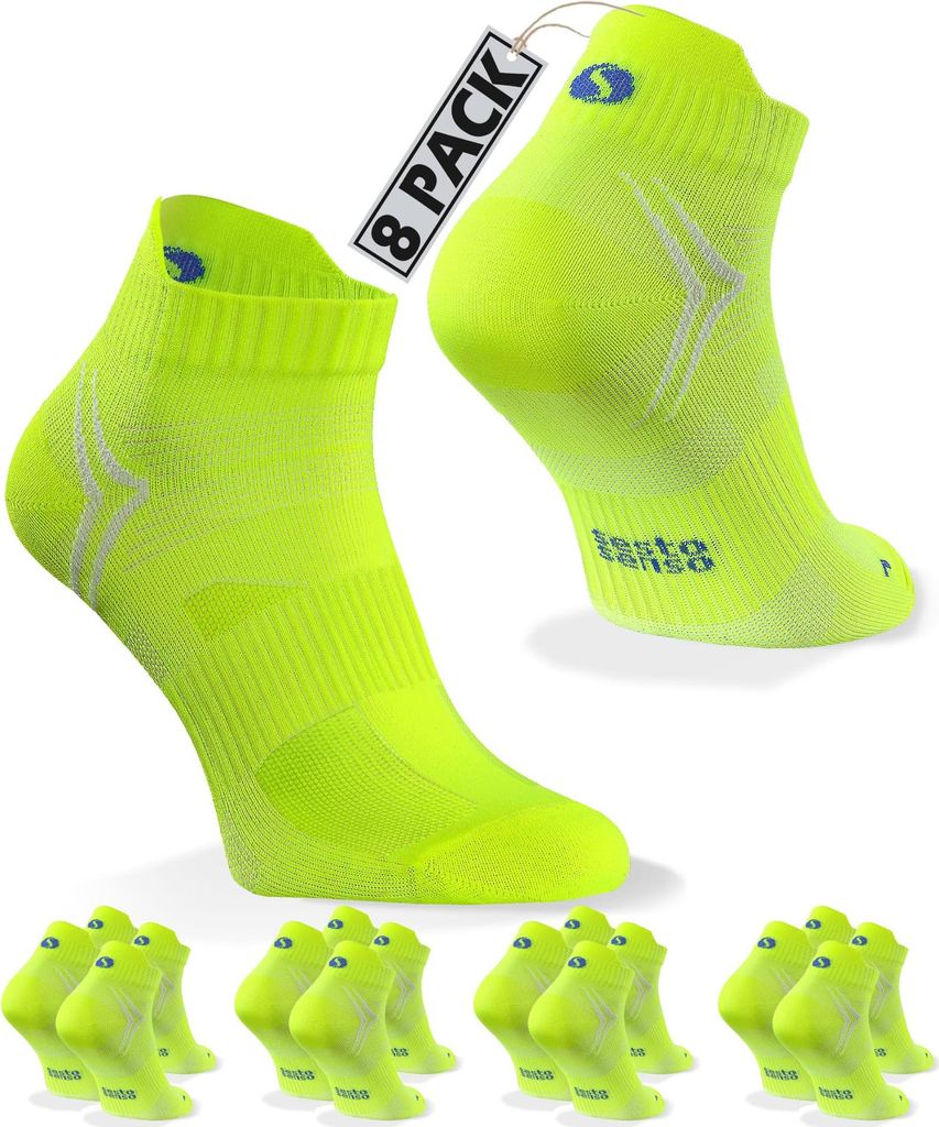 Sesto Senso Sportsocken Quarter Unisex Zum Laufen Gelb Größe 47-50 - 8er-Pack
