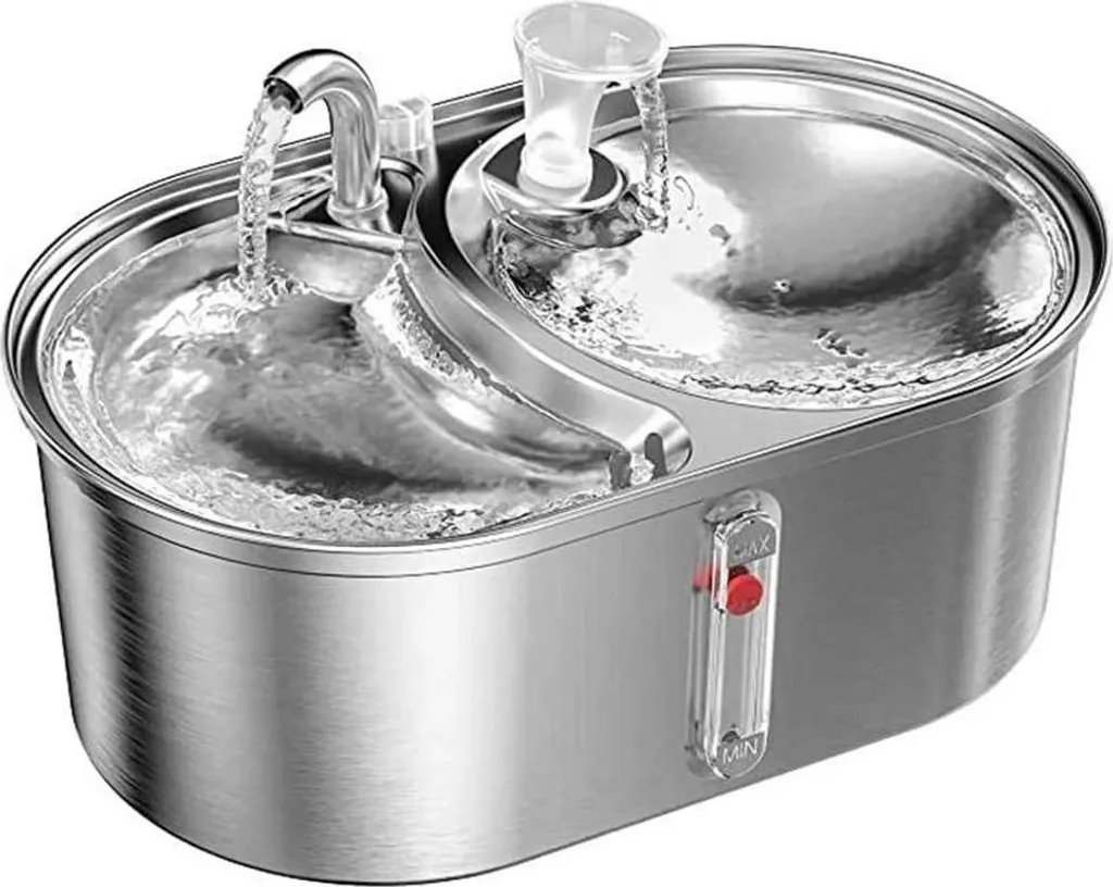 Fontanella Gatto Silenziosa 3.2L - Acciaio Inox e Triplo Filtraggio USB