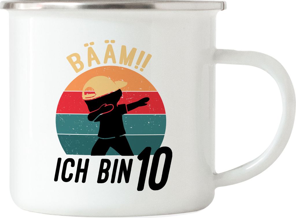 Dabbing Geburtstagstasse 10 Jahre Jungs 10. Geburtstag Lustig Emaille Tasse Jungen Zehn