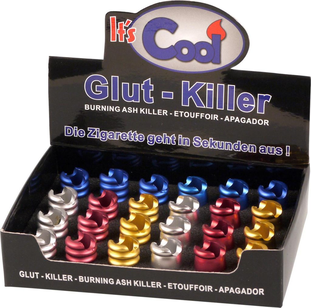 Zigaretten-Gluttöter Mit Rille – Goldfarben, Metall, Für Aschenbecher