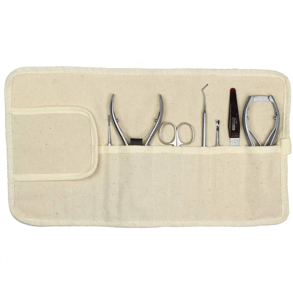 Esclusivo Set Manicure Pedicure 7 Pezzi in Lino Naturale | Idea Regalo