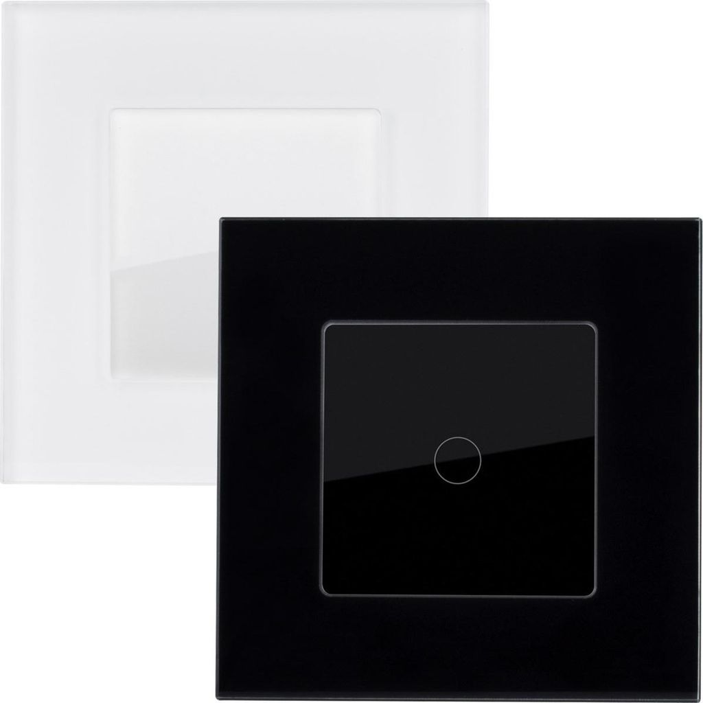 Einzel-Touch-Schalter mit Glasrahmen Moderne Weiß