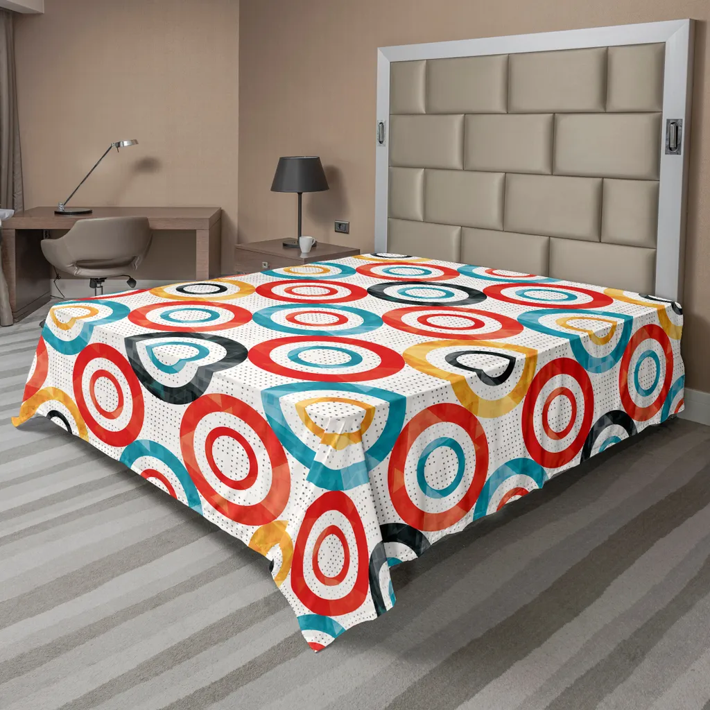 Lenzuolo Blu Psichedelico ABAKUHAUS 266x260cm - Design Trance Retro