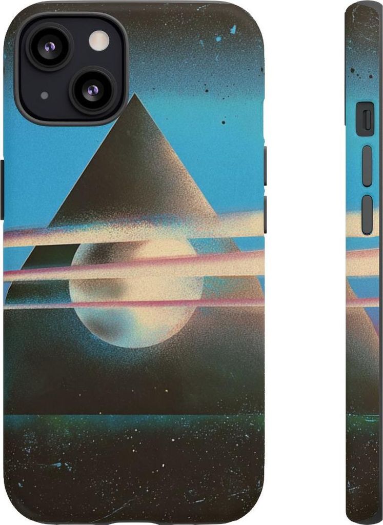 Surreale Geometrie – Pyramide mit leuchtender Kugel – Hülle Kompatibel mit iPhone 13