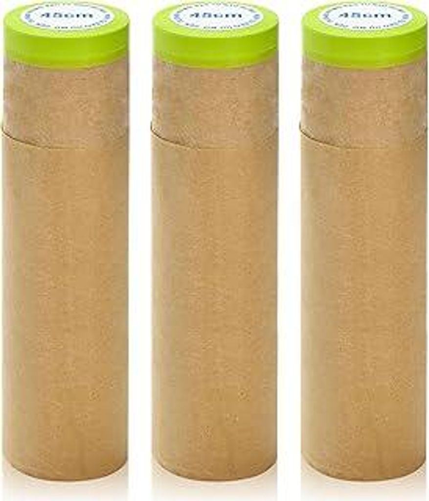 KOVSGQ Abdeckpapier Maler 45cm x 15m 3Stk Abdeckpapier Kraftpapier Vorgeklebte Abdeckfolie mit Selbstklebestreifen Selbstklebendem Abdeckband für ...