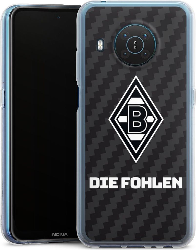 DeinDesign Handyhülle für Nokia X10 Silikon Hülle Case Smartphone Schutzhülle Borussia Mönchengladbach Carbon Gladbach