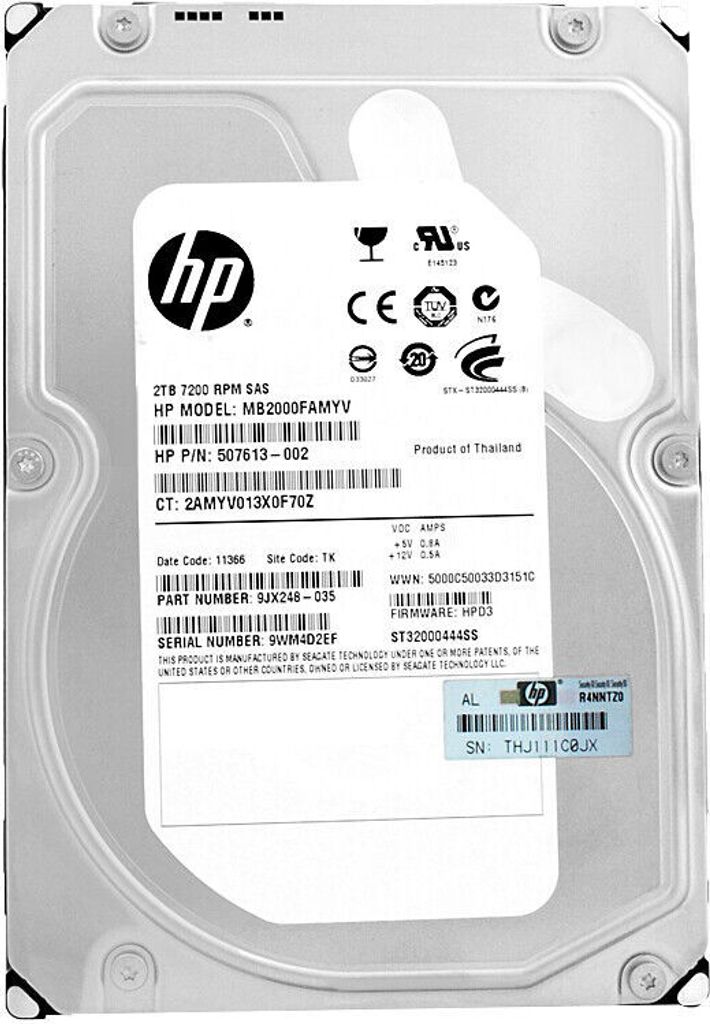 Festplatte HP MB2000FAMYV 2TB 6G 7.2K SAS2 3.5''Zoll 507613-002