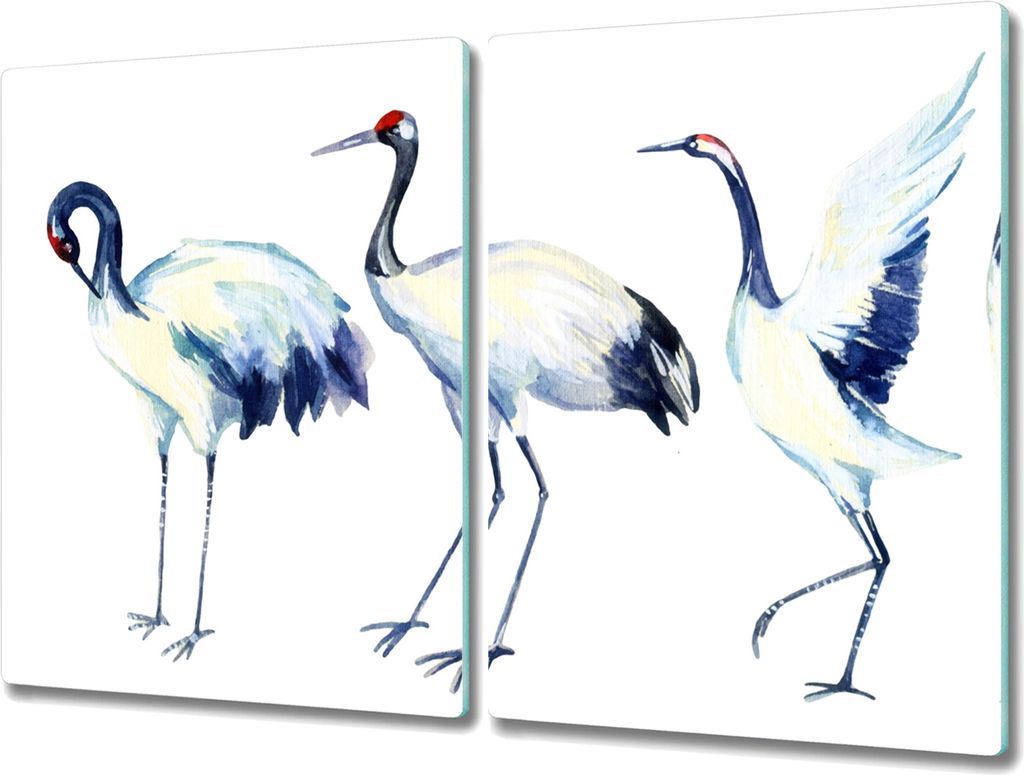 Coloray Schneidebrett Herdabdeckplatte 2x40x52 cm Kochplattenabdeckung Hackbrett Küchenbrett - Tiere Vögel