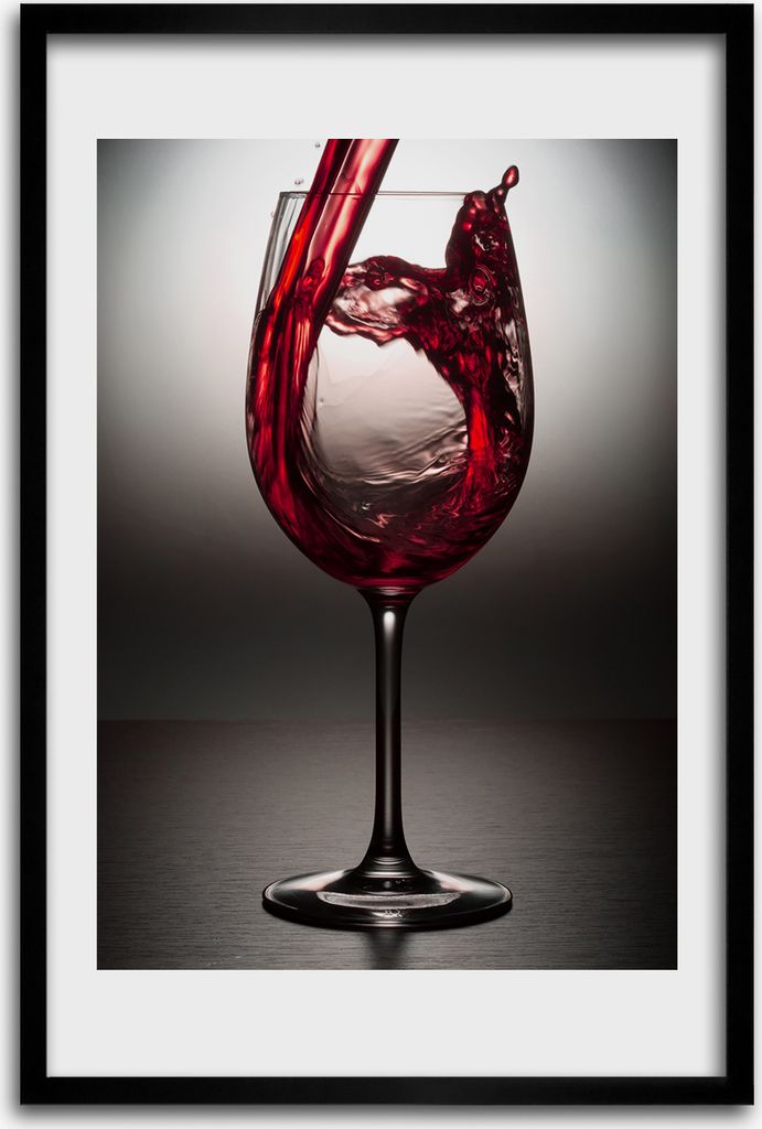 Bild - Bilderrahmen - 40 cm x 60 cm - MDF - Rahmen - Wandkunst - Rotwein