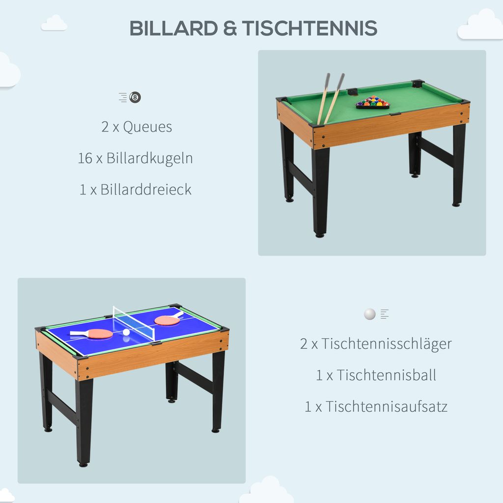 Stół do gier HOMCOM 4 w 1, stół do gier towarzyskich z Zdjęcie produktu 5