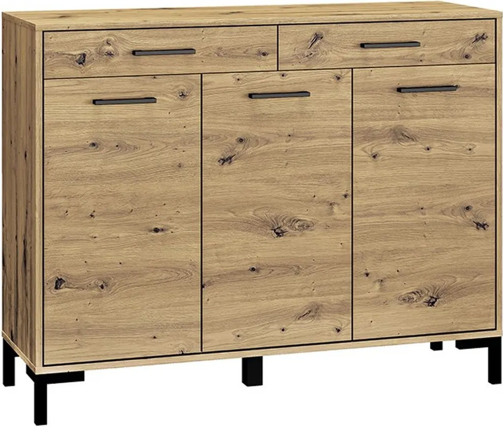 Commode large en bois chêne artisan BEDA meuble de rangement chambre