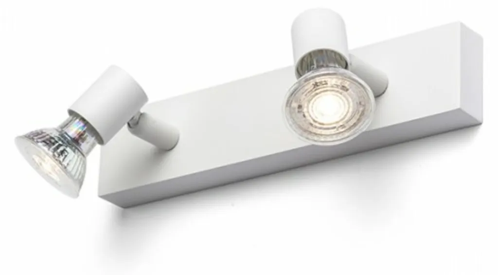 Applique murale blanche TRICA II bidirectionnelle GU10 2x25W alu brossé