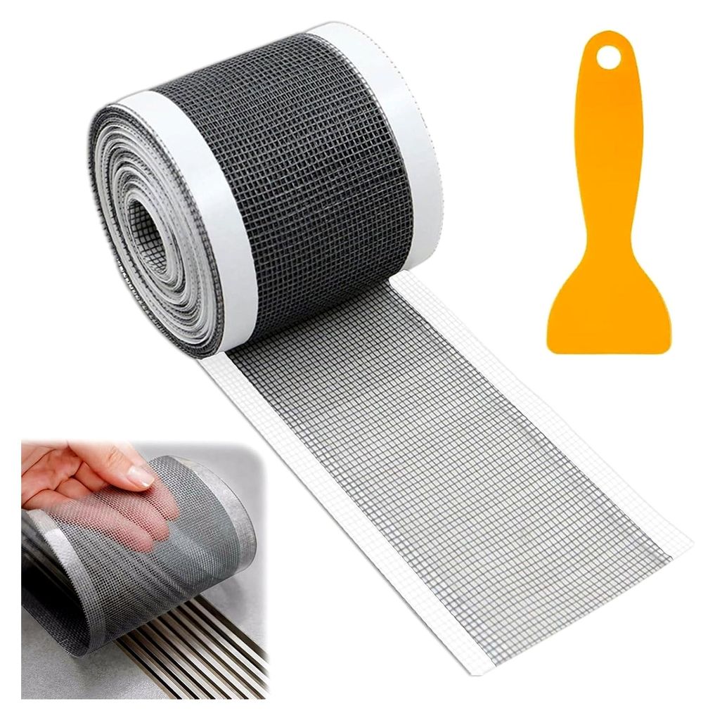 Einweg-Haarfänger für Abflüsse 70mm x 10m mit Faltschere, Duschabfluss-Mesh-Aufkleber, Haarsieb für Dusche, Spülsieb-Aufkleber, Abflusssieb f...