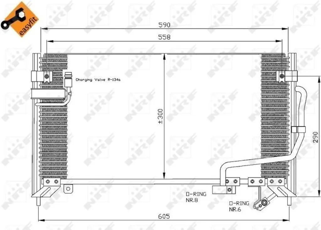 Condenseur de Climatisation pour Réparer Mazda 323 BA NRF 35650 Fixation