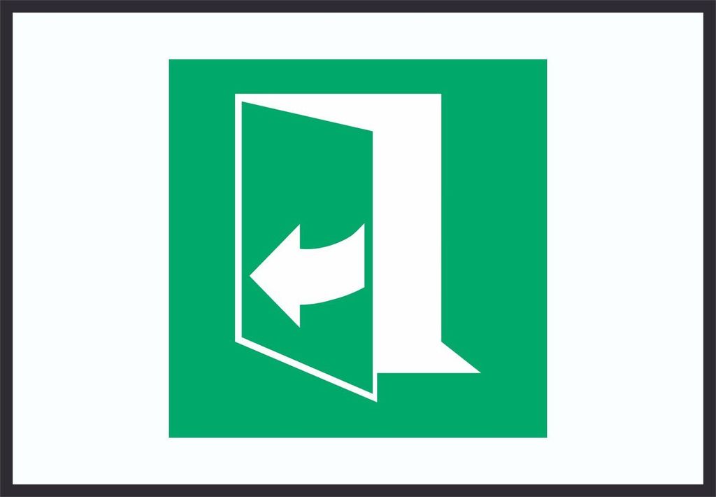 Tür öffnet durch Ziehen auf der rechten Seite Symbol A6 (105x148mm) Schild