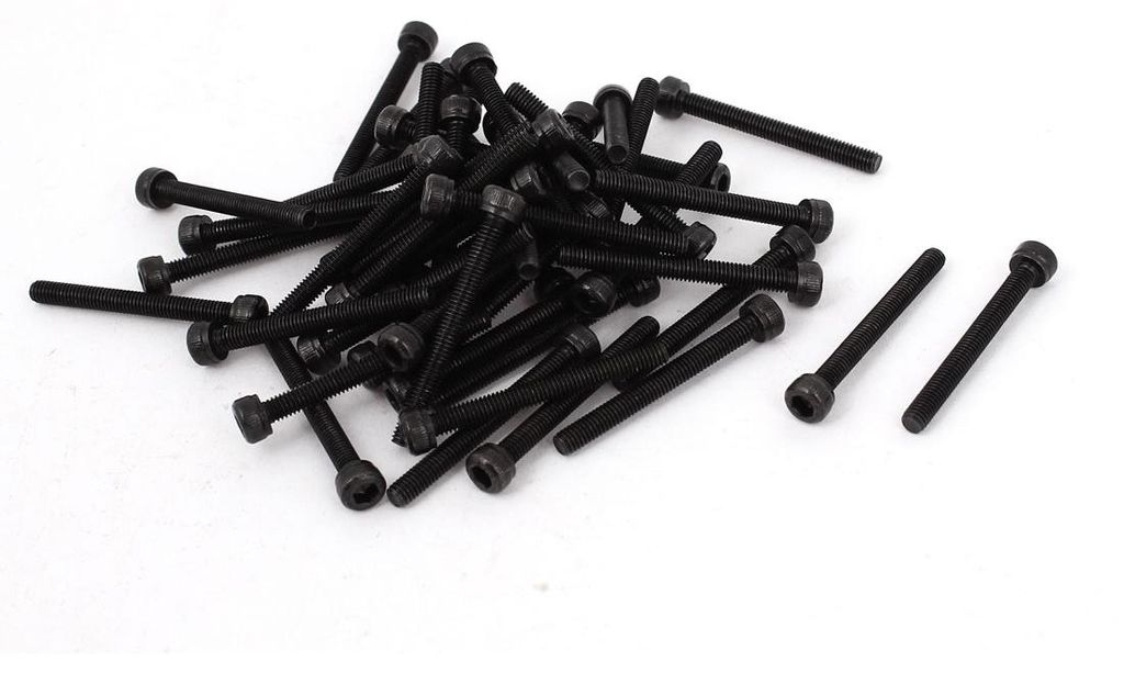 50 Stš¹ck M3 x 28mm Zylinderschrauben Legierung Stahl Maschinenschrauben Sechskant Bolzen Buchse Kopf Kappe Schrauben Schwarz