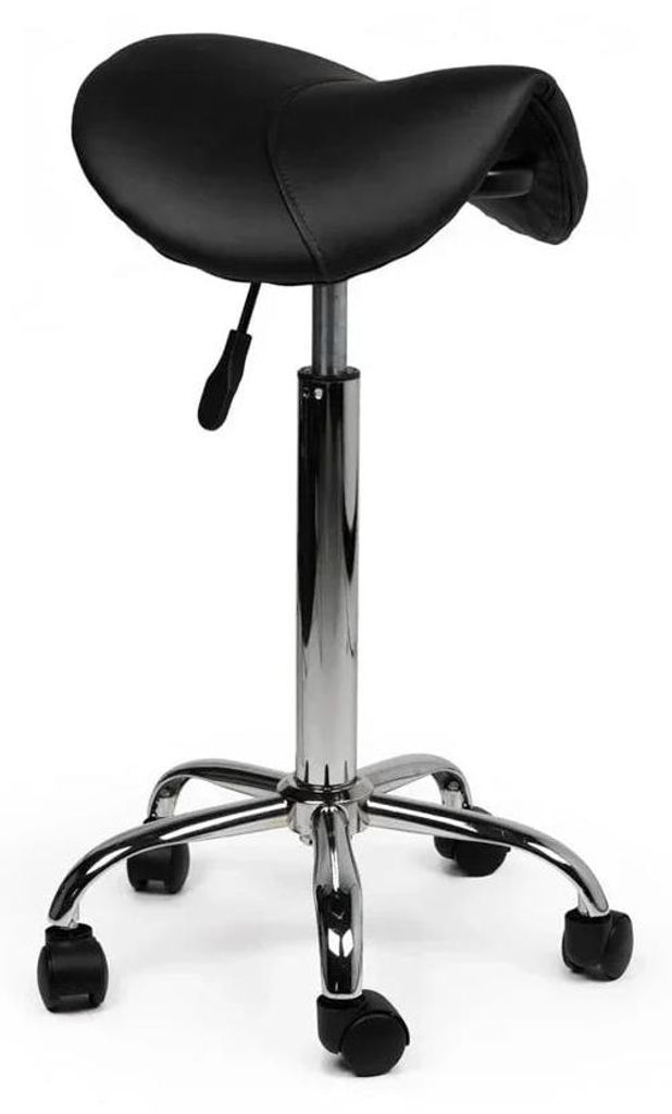 Sattelhocker Schwarz Auf Räder - Hoch (70-84cm) / ohne Fußstütze / Lagerräder