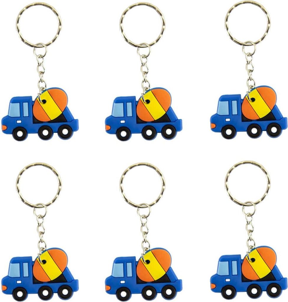 Oblique Unique 6x Schlüsselanhänger Auto LKW Anhänger Kinder Geburtstag Mitgebsel - blau