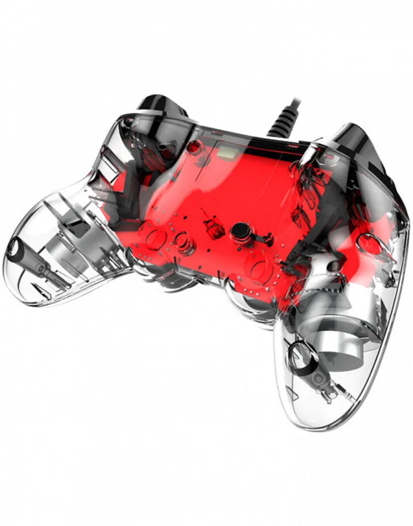 Manette Nacon PS4 Wired Compact Controller Light Edition Rouge Translucide