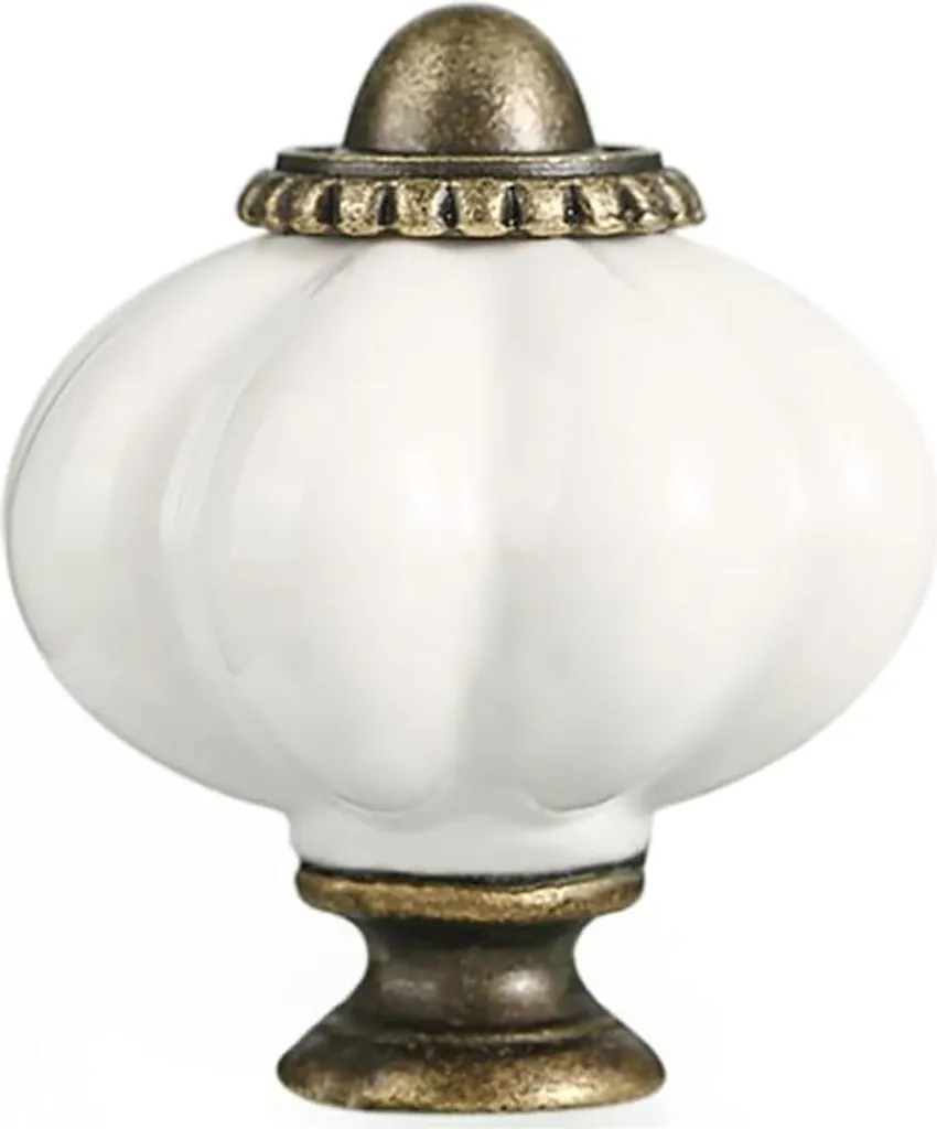 Lot de 10 boutons de meuble en porcelaine et bouchons céramique blancs