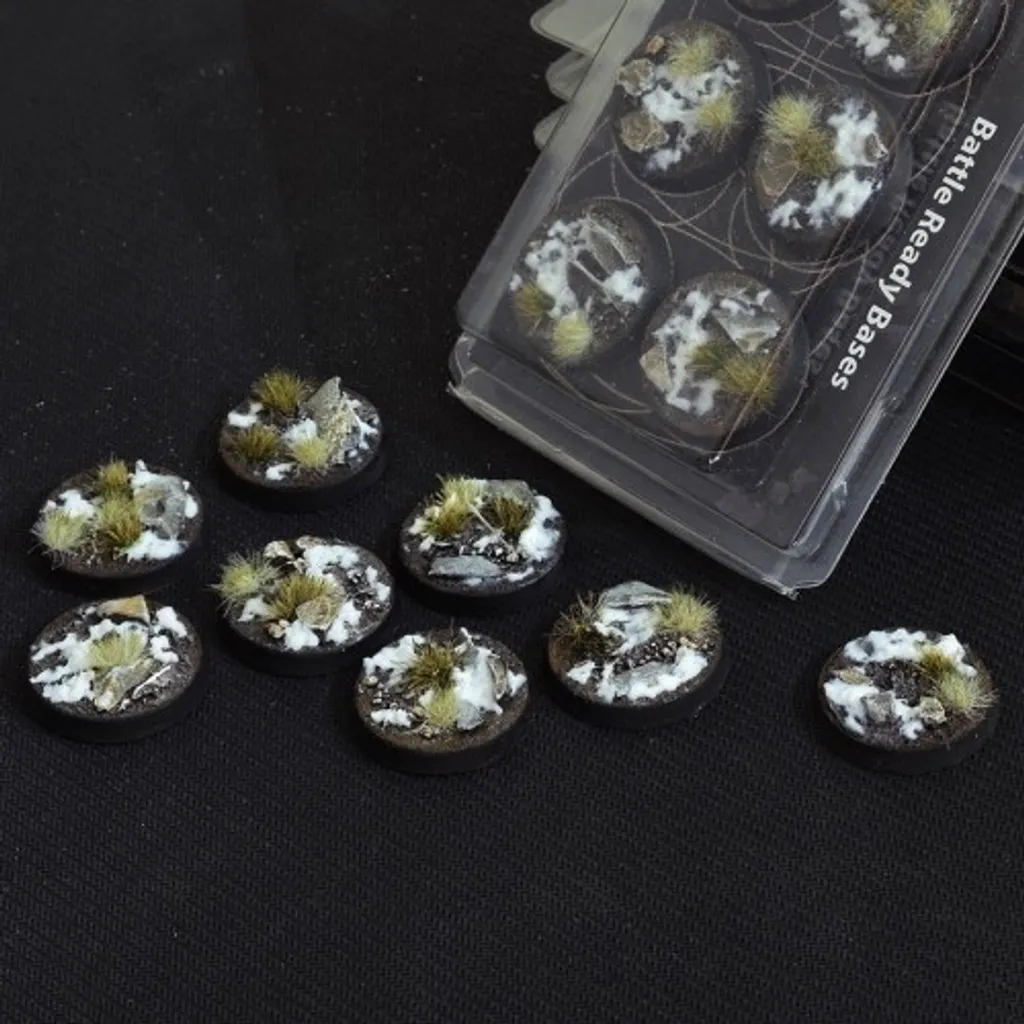 Socles de Figurines 32mm Enneigés - Gamers Grass Winter Bases (8 Pièces)