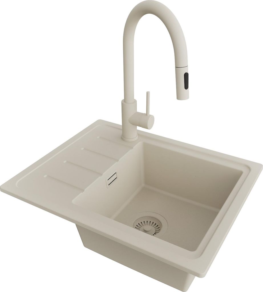 PRIMAGRAN Granitspüle Beige 55x44cm, Spülbecken 1 Becken + Produktbild 