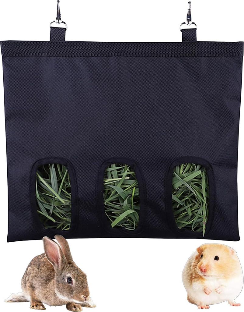 Heu Futterlager Waschbar Hängend Automatisches Füttern für Kaninchen Meerschweinchen - Praktischer Futterspender für Kaninchen und Chinchilla-H...
