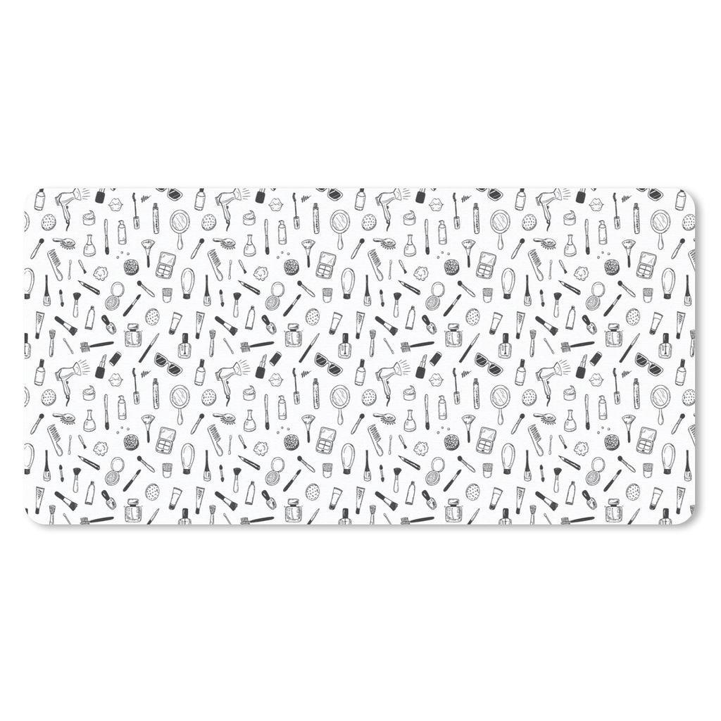 MuchoWow Schreibtischunterlage Kosmetika - Muster - Make-up 80x40 cm - XXL Mauspad - Gaming Mauspad