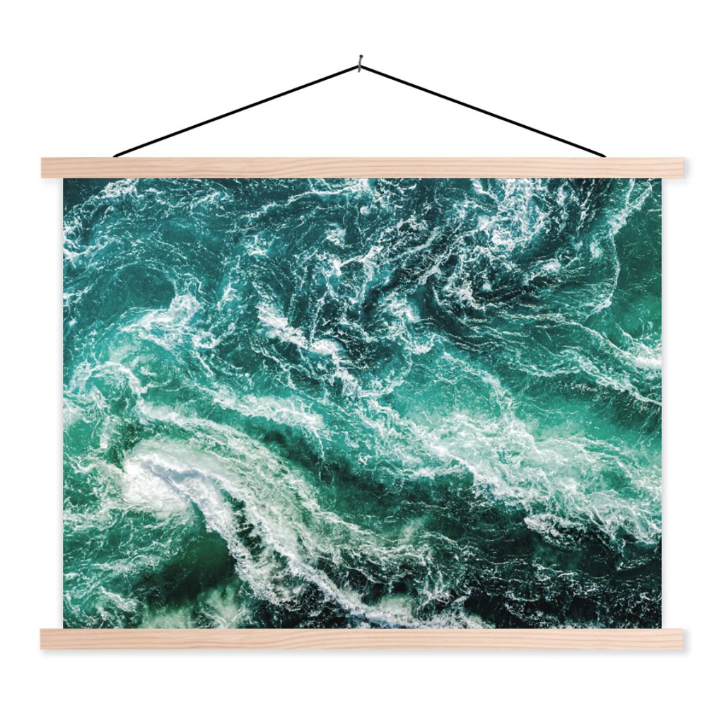 MuchoWow Textilposter Ozean - Wasser - Meer - Luxus - Grün - Türkis 40x30 cm mit holzfarbenen Rahmen - Bilder