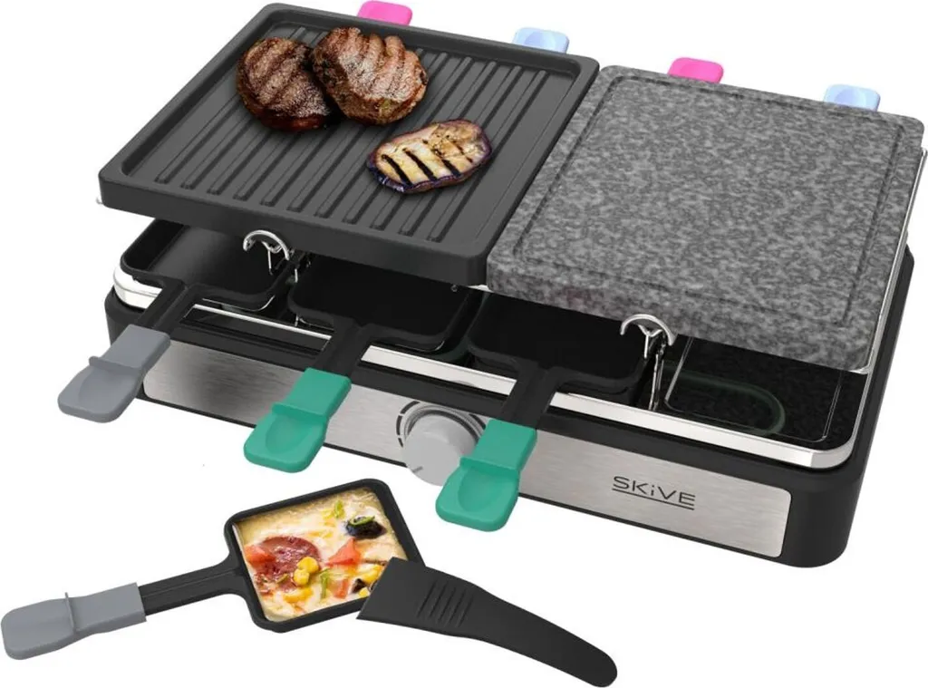 Appareil Raclette 16 Personnes avec Pierre Naturelle et Grill de Table
