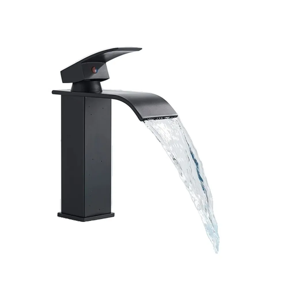 Rubinetto Lavabo Design Nero-S - Miscelatore Monocomando Alta Qualità
