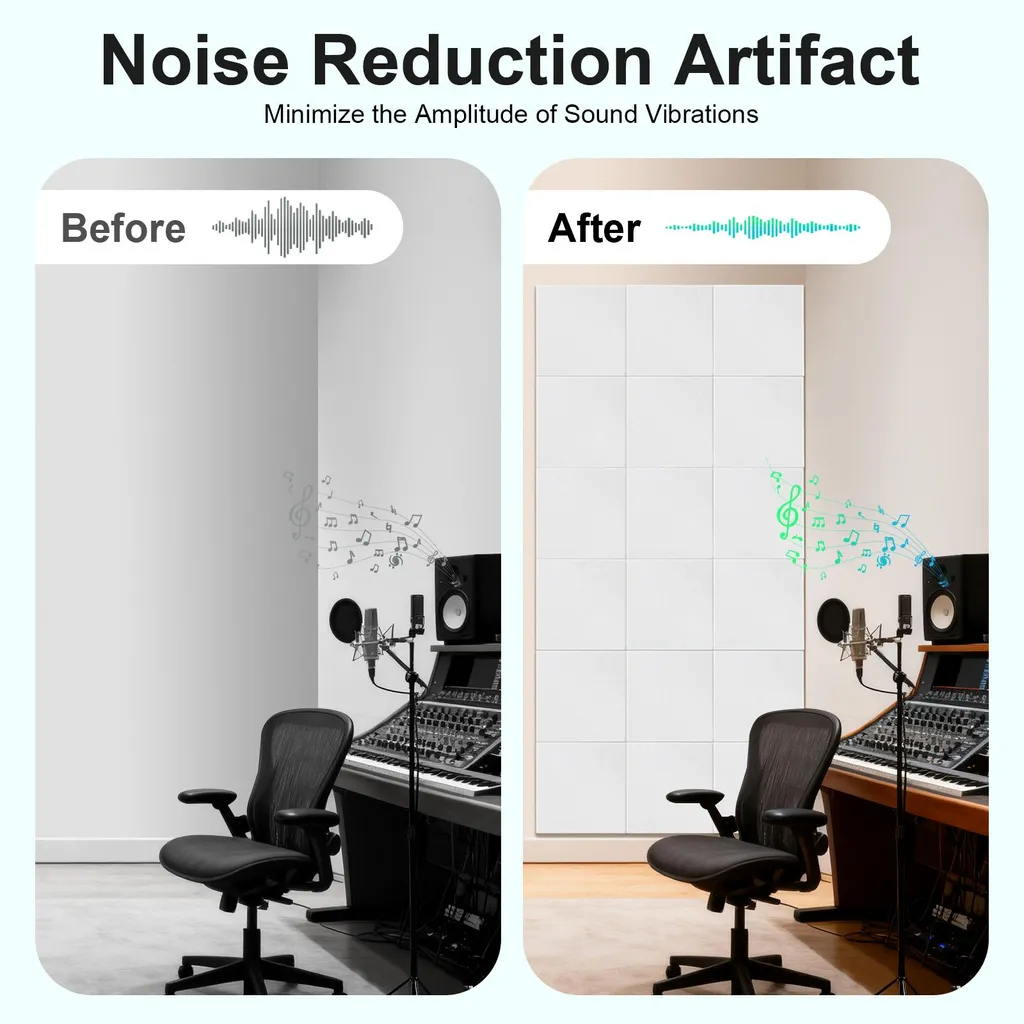 Panneaux acoustiques blancs installation facile pose sans percer x18