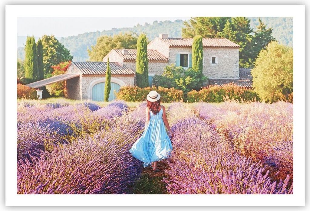 Poster - Poster ohne Rahmen - Boho Heidekraut Frau - 91,5x61 cm - Wand Bild - Wanddeko - Wandbilder - Kunstposter - Wandposter - Bilder - Kunstdruc...