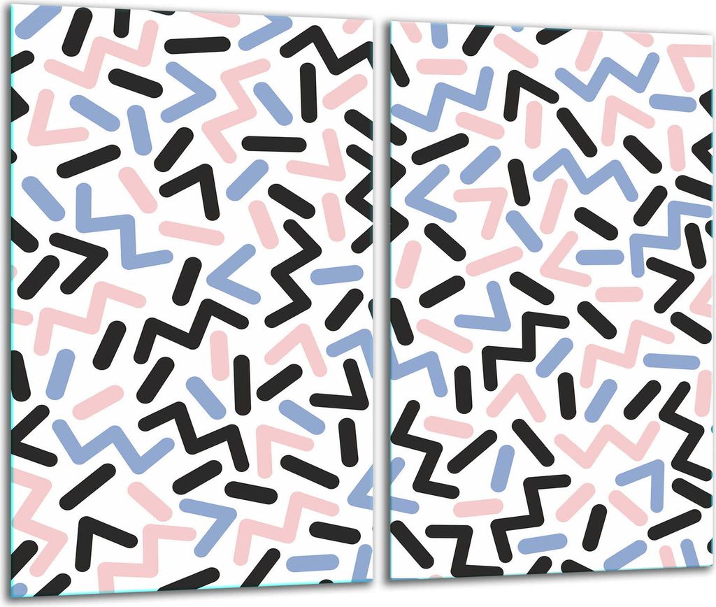 Herdabdeckplatten 2 teilig 30x52 Glaskeramikfeld Abdeckung Glas Muster