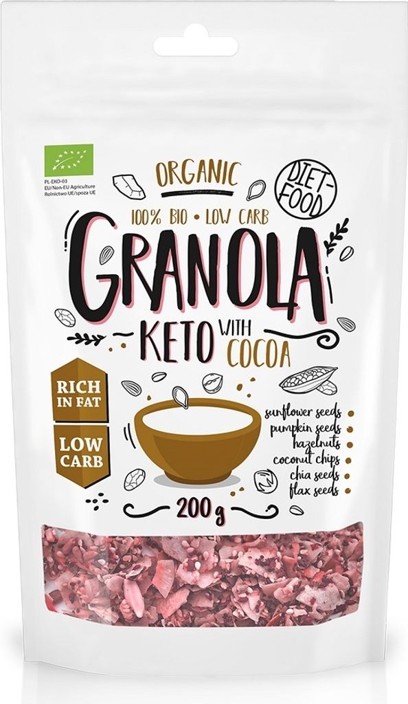 Diet Food Keto-Granola mit Kakao und Orangenöl 200g