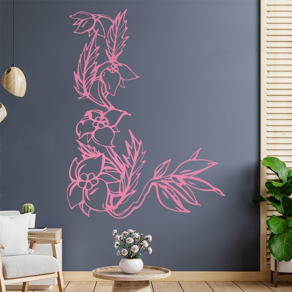Herbst Blüten Wandtattoo in 6 Größen - Wandaufkleber Wall Sticker - Dekoration, Küche, Wohnzimmer, Schlafzimmer, Badezimmer