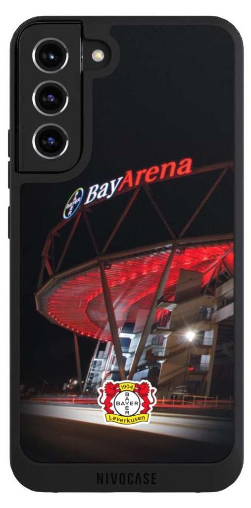 NIVOCASE Handyhülle für Samsung Galaxy S22+ Hülle NIVOpure Case Schwarz Bayer 04 Leverkusen Offizielles Lizenzprodukt Stadion