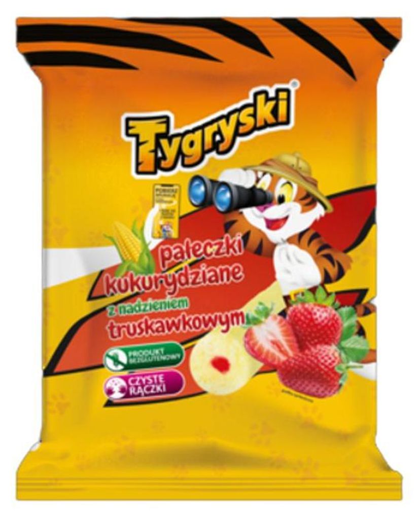 Tygryski Pałeczki z nadzieniem truskawkowym 60g Zdjęcie produktu 